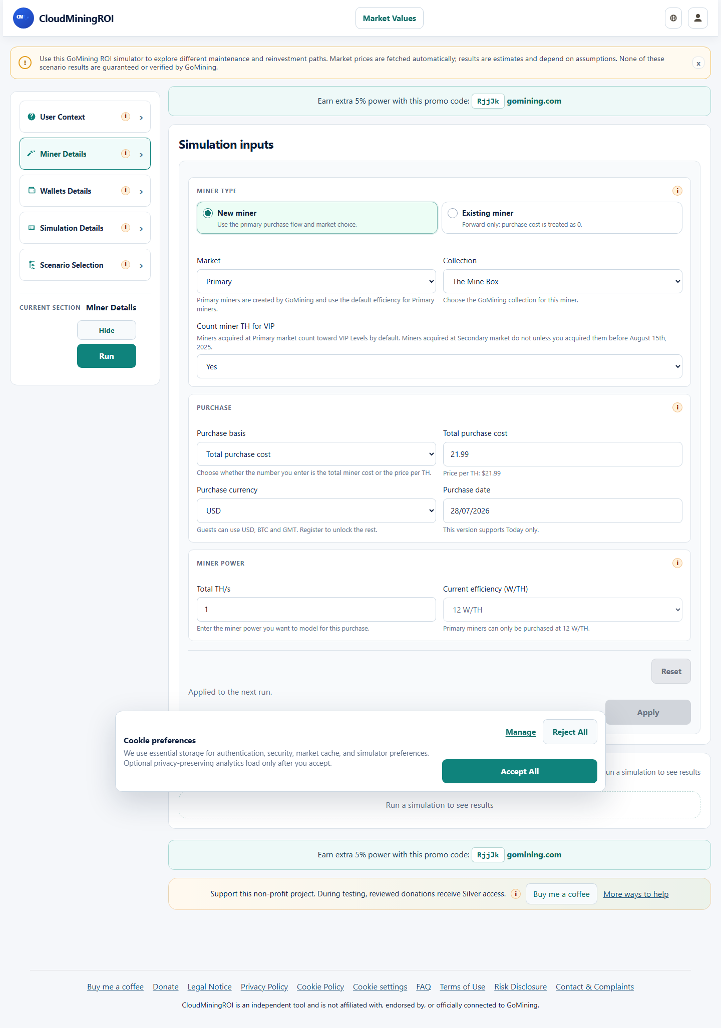 Miner Details